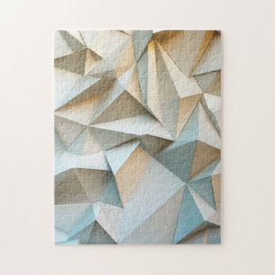 Dreiecksformen in 3D mit subtilen Farben Puzzle