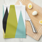 Dreiecksgebirge in grünem Türkisblau Geschirrtuch (Viertel Falte)