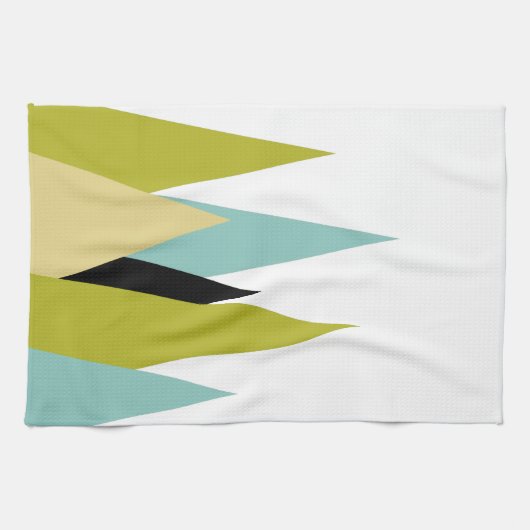 Dreiecksgebirge in grünem Türkisblau Geschirrtuch (Horizontal)