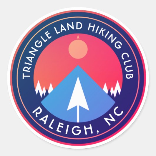 Dreiecksklub Nord Carolina Runder Aufkleber (Vorderseite)