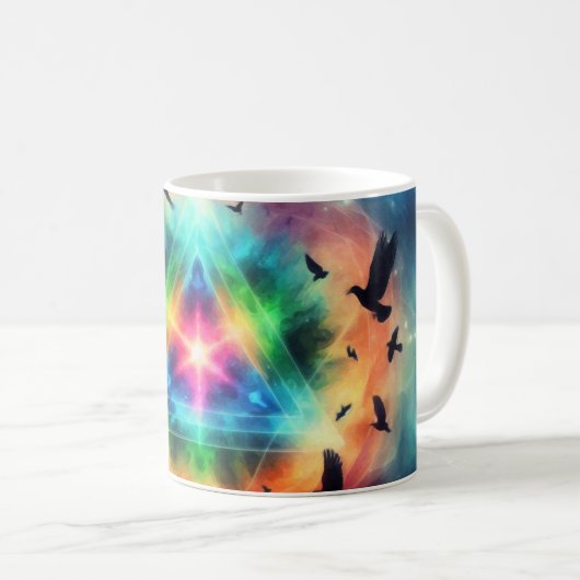 Dreieckskosmische Energie Kaffeetasse (VorderseiteRechts)