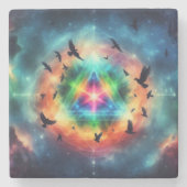 Dreieckskosmische Energie Steinuntersetzer (Vorderseite)