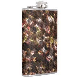 Dreiecksmosaik in Brauntönen mit leichter Relief Flachmann