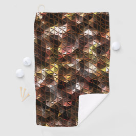 Dreiecksmosaik in Brauntönen mit leichter Relief Golfhandtuch