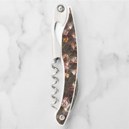 Dreiecksmosaik in Brauntönen mit leichter Relief Kellnermesser