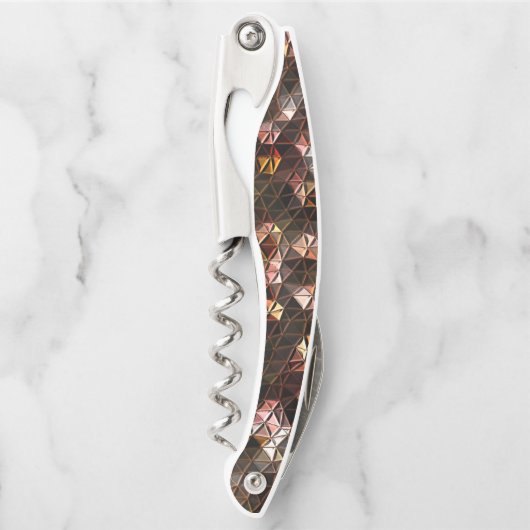 Dreiecksmosaik in Brauntönen mit leichter Relief Kellnermesser (Vorderseite)