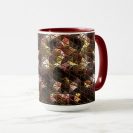 Dreiecksmosaik in Brauntönen mit leichter Relief Tasse