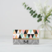 Dreiecksmuster | Damaskus-Hintergrund Visitenkarte (Stehend Vorderseite)