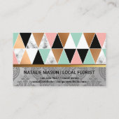 Dreiecksmuster | Damaskus-Hintergrund Visitenkarte (Rückseite)