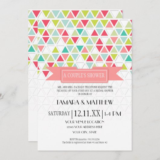 Dreiecksmuster-Dreiecksmuster für Mod Style Einladung (Vorne/Hinten)