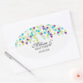 Dreiecksmuster-Dreiecksmuster für Mod Style Ovaler Aufkleber (Umschlag)