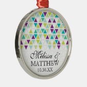 Dreiecksmuster-Dreiecksmuster für Mod Style Silbernes Ornament (Rechts)