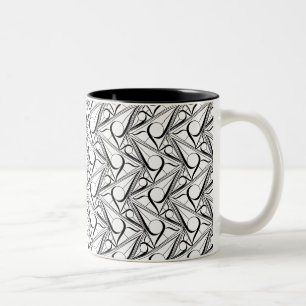 Dreiecksmuster mit Kreis Zweifarbige Tasse