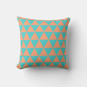Dreiecksmuster orange und blau kissen