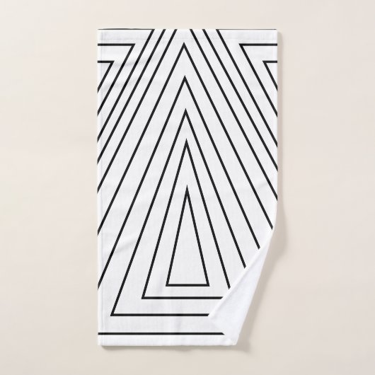 Dreiecksmuster Schwarz-Weiß Badhandtuch Set (Handtuch)