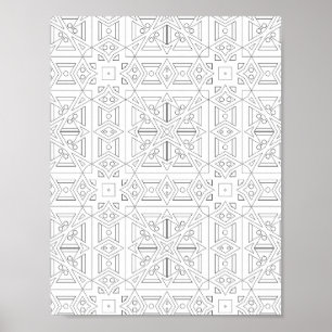 Dreiecksraster-Farbseite Abstrakte Mustergestaltun Poster