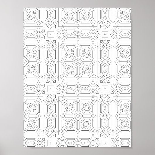 Dreiecksraster-Farbseite Abstrakte Mustergestaltun Poster (Vorne)