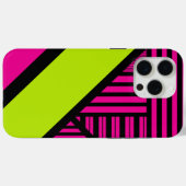 Dreiecksstreifen in Kalkgrün, Hot Pink und Schwarz Case-Mate iPhone Hülle (Rückseite (Horizontal))