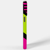 Dreiecksstreifen in Kalkgrün, Hot Pink und Schwarz Case-Mate iPhone Hülle (Rückseite / Rechts)