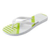 Dreiecksstreifen in Kalkgrün und Weiß Badesandalen (Schrägansicht)