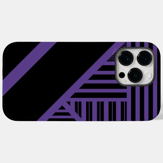 Dreiecksstreifen in Lila und schwarz Case-Mate iPhone Hülle (Rückseite (Horizontal))