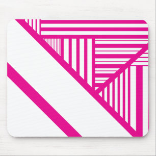 Dreiecksstreifen in Magenta und Weiß Mousepad