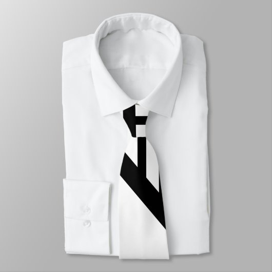 Dreiecksstreifen in Schwarz und Weiß Krawatte (Gebunden)