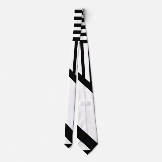 Dreiecksstreifen in Schwarz und Weiß Krawatte (Rückseite)