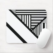 Dreiecksstreifen in Schwarz und Weiß Mousepad (Mit Mouse)