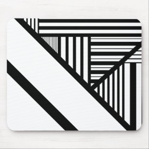 Dreiecksstreifen in Schwarz und Weiß Mousepad