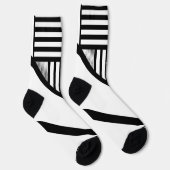 Dreiecksstreifen in Schwarz und Weiß Socken (Rechts)