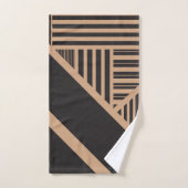 Dreiecksstreifen in Tan und Schwarz Badhandtuch Set (Handtuch)