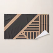Dreiecksstreifen in Tan und Schwarz Badhandtuch Set (Handtuch)
