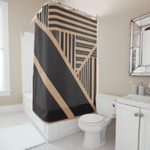 Dreiecksstreifen in Tan und Schwarz Duschvorhang (Beispiel)
