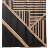 Dreiecksstreifen in Tan und Schwarz Duschvorhang (Vorderseite)
