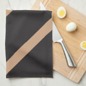 Dreiecksstreifen in Tan und Schwarz Geschirrtuch (Viertel Falte)