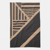 Dreiecksstreifen in Tan und Schwarz Geschirrtuch (Vertikal)