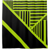 Dreiecksstreifen - Kalkgrün Duschvorhang (Vorderseite)