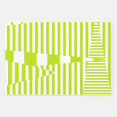 Dreiecksstreifen - Kalkgrün und Weiß Geschenkpapier Set (Vorderseite)