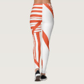 Dreiecksstreifen - orange und weiß leggings (Rückseite)