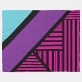 Dreiecksstreifen - rosa, Lila, blau und schwarz Fleecedecke (Vorderseite (Horizontal))