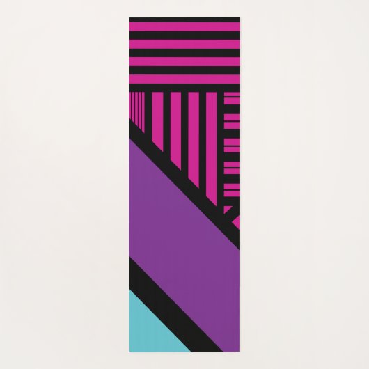 Dreiecksstreifen - rosa, Lila, blau und schwarz Yogamatte (Rückseite)