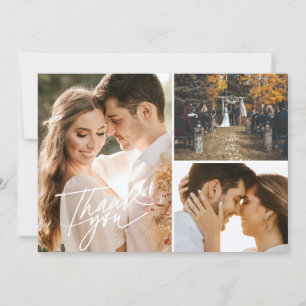 Dreier-Foto-Collage Hochzeit Danke Karte