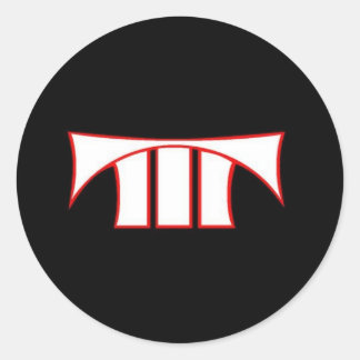 Dreiergefährdungsklammer Runder Aufkleber