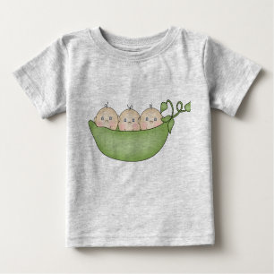 Dreiergruppe-Erbsen in einer Hülse Baby T-shirt