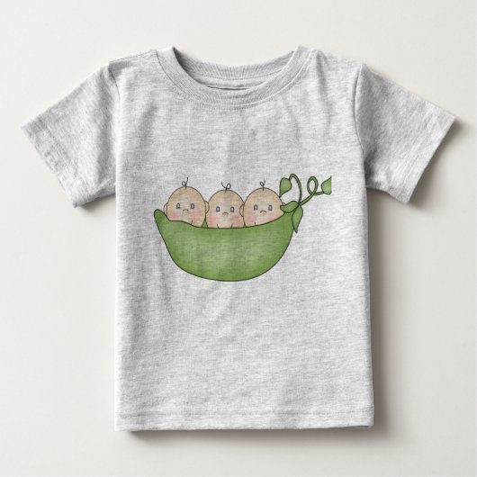 Dreiergruppe-Erbsen in einer Hülse Baby T-shirt (Vorderseite)