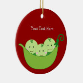 Dreiergruppe-Erbsenhülsen Keramik Ornament (Rechts)