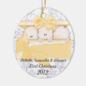 Dreiergruppe-erste Weihnachtsverzierung Keramikornament (Links)