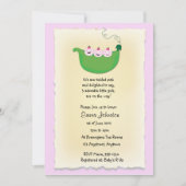 Dreiergruppe-Mädchen-Erbsen in einer Einladung (Vorderseite)