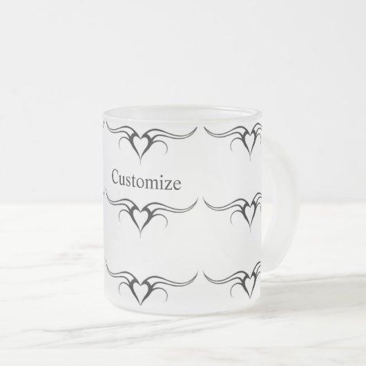 Dreierherzen Mattglastasse (VorderseiteRechts)